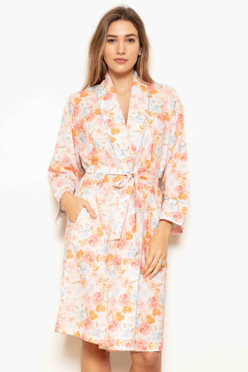 Cotton Voile Sweetpea Shawl Robe