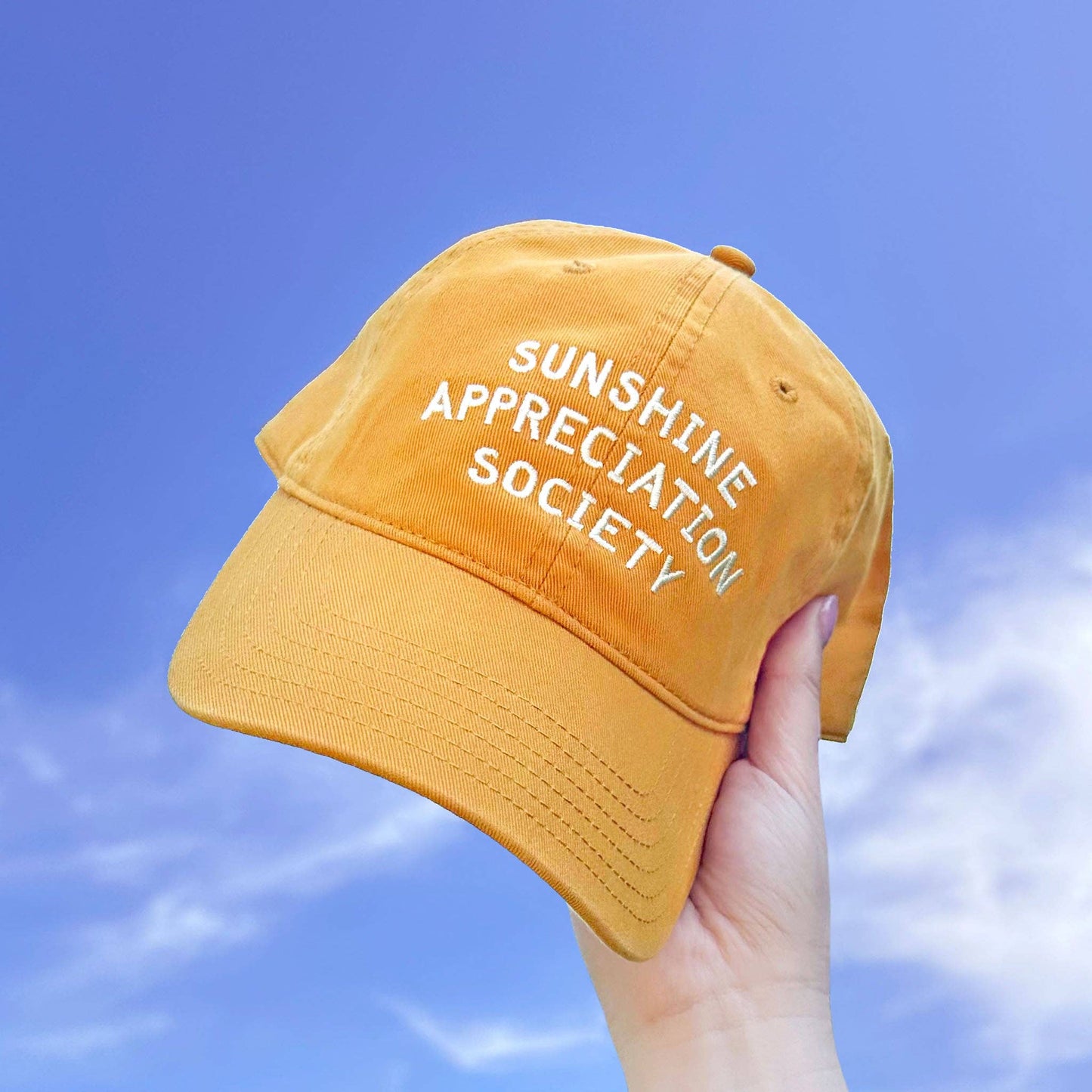 Alphabet Bags - Sunshine Appreciation Society - Cotton Baseball Cap - Yellow