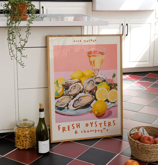 Moonshine Prints - Oysters & Champagne Kitchen Print