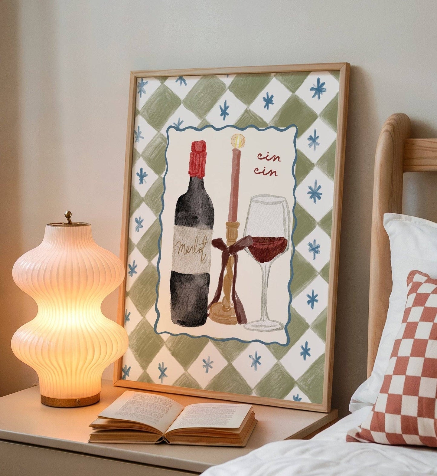 Moonshine Prints - Cin Cin Red Wine Print
