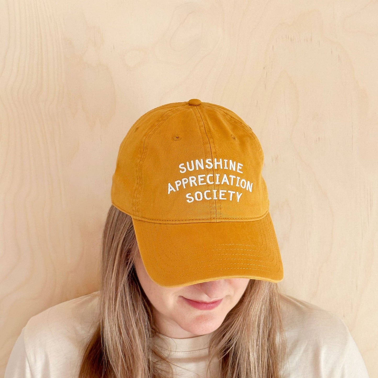 Alphabet Bags - Sunshine Appreciation Society - Cotton Baseball Cap - Yellow