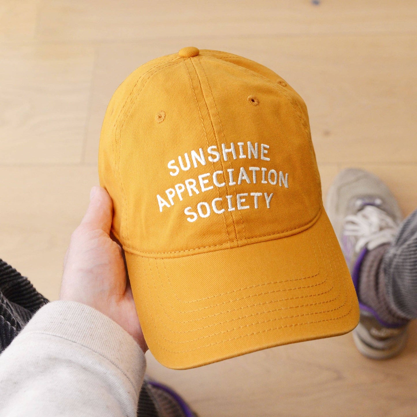 Alphabet Bags - Sunshine Appreciation Society - Cotton Baseball Cap - Yellow