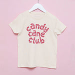 Candy Cane Club Kid's Tee - Natural Fleck