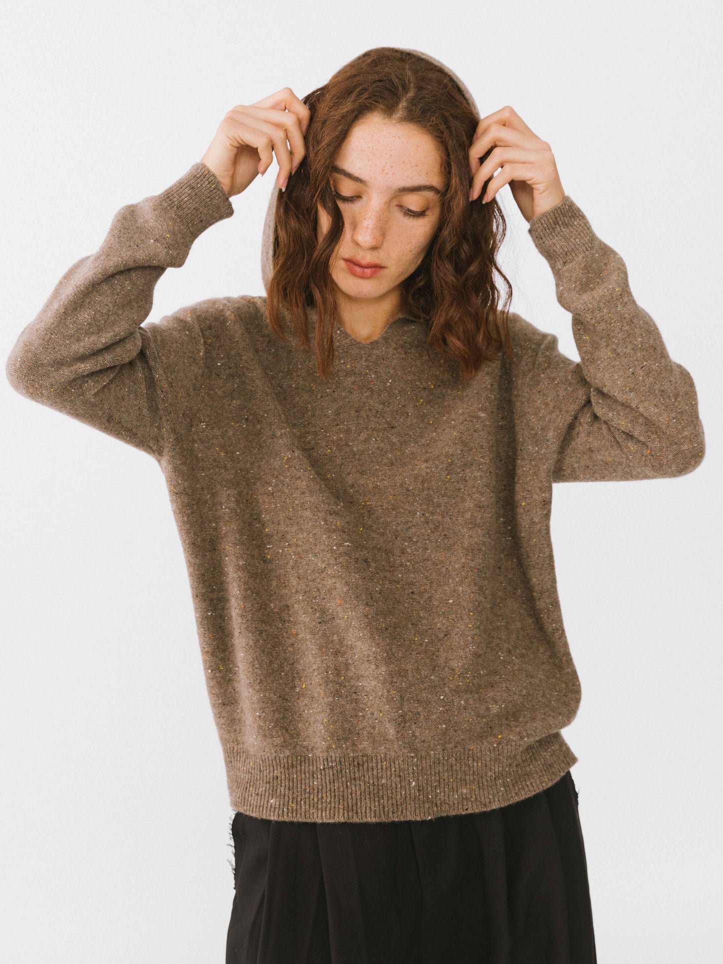 CUBIC - Seamless All-Wool Sweater With Hoodie
