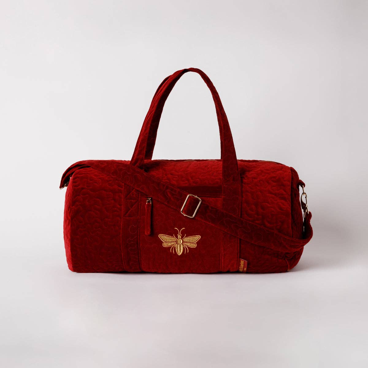 Elizabeth Scarlett Ltd - Honey Bee Overnight Bag: Charcoal / Velvet