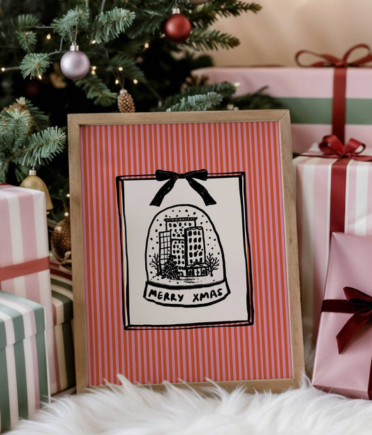 Moonshine Prints - Christmas Snow Globe Print