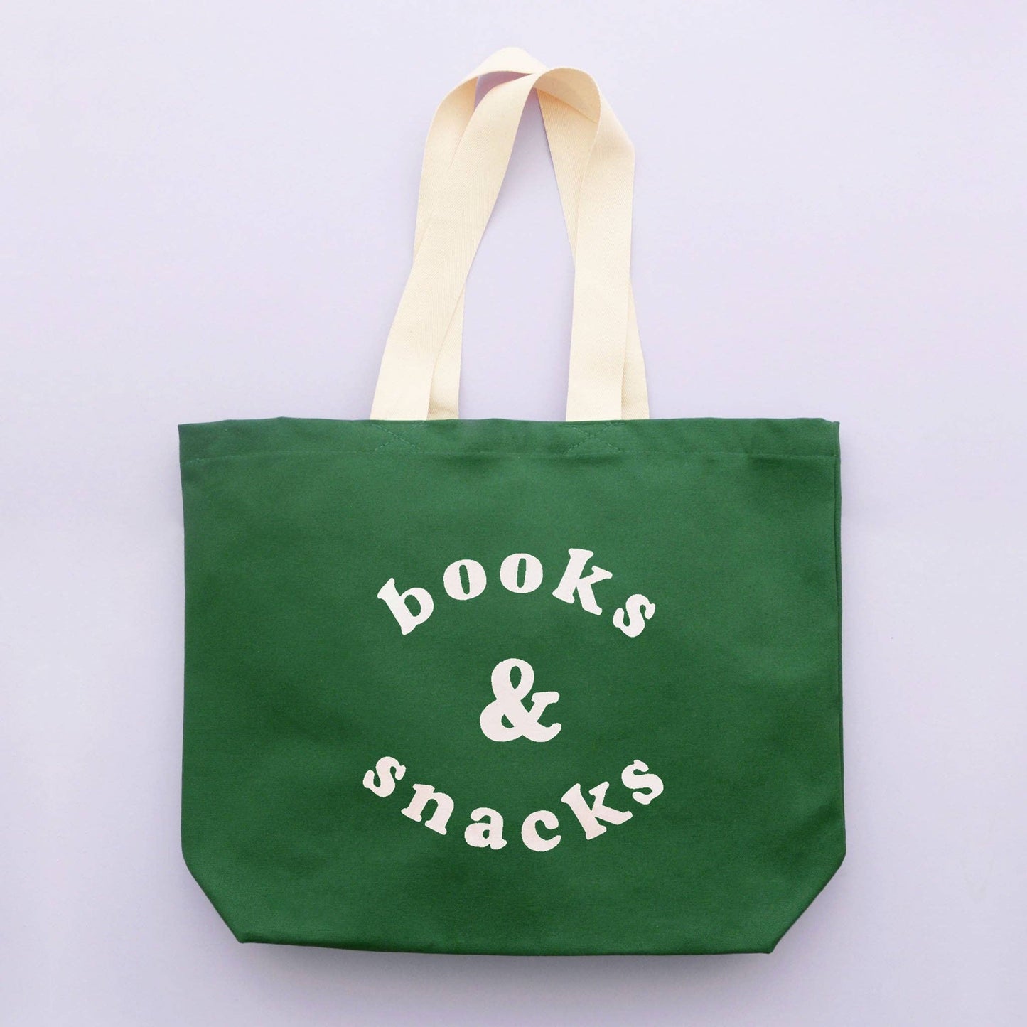 Books & Snacks - Forest Green Canvas Tote Bag