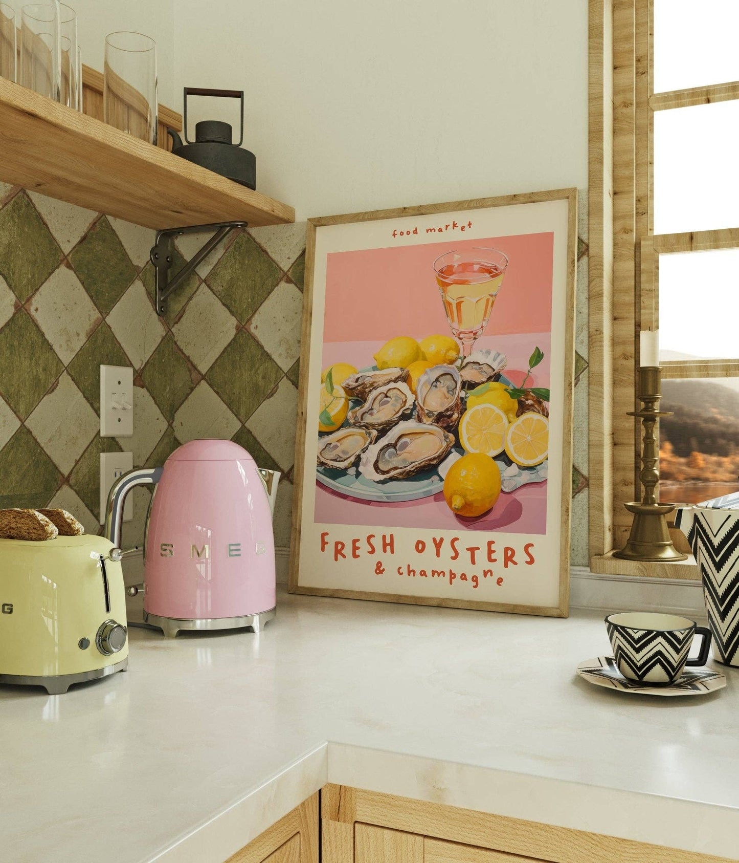 Moonshine Prints - Oysters & Champagne Kitchen Print