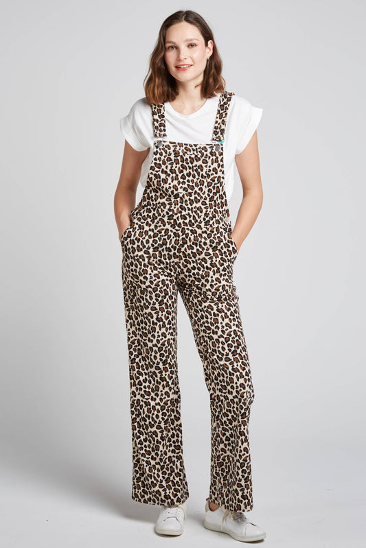 Wilma Leopard corduroy dungerees