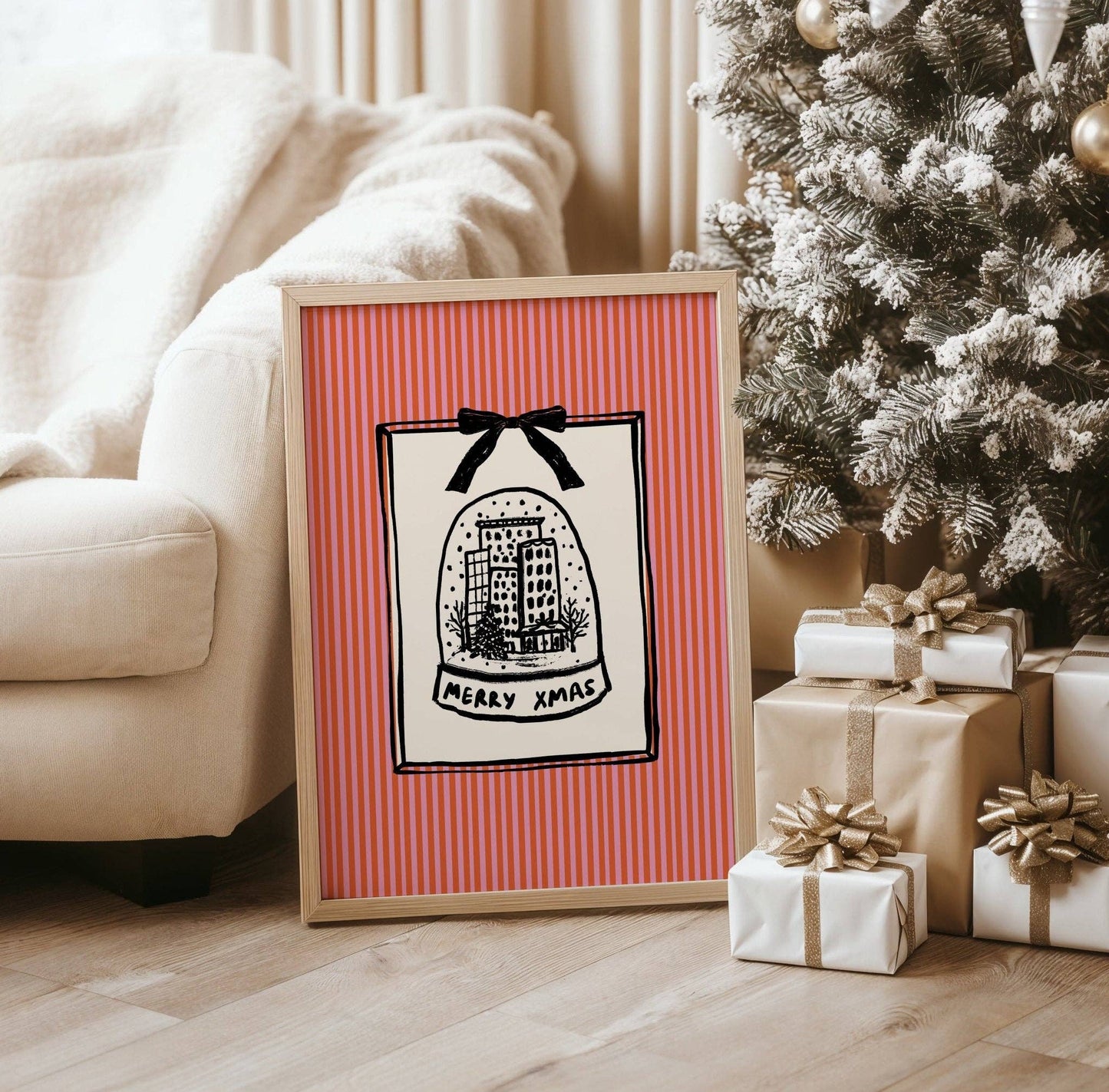 Moonshine Prints - Christmas Snow Globe Print