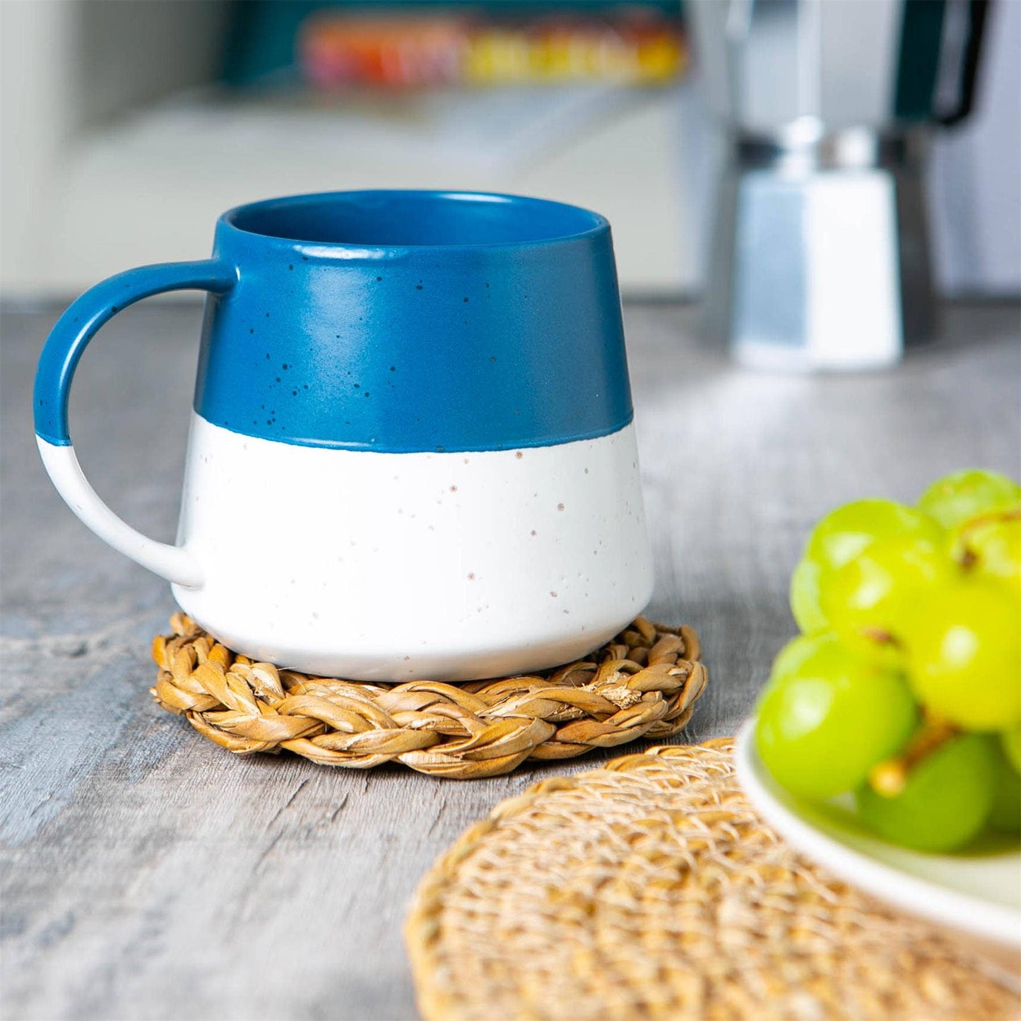 Ceramic Dipped Coffee Mug 370ml Navy