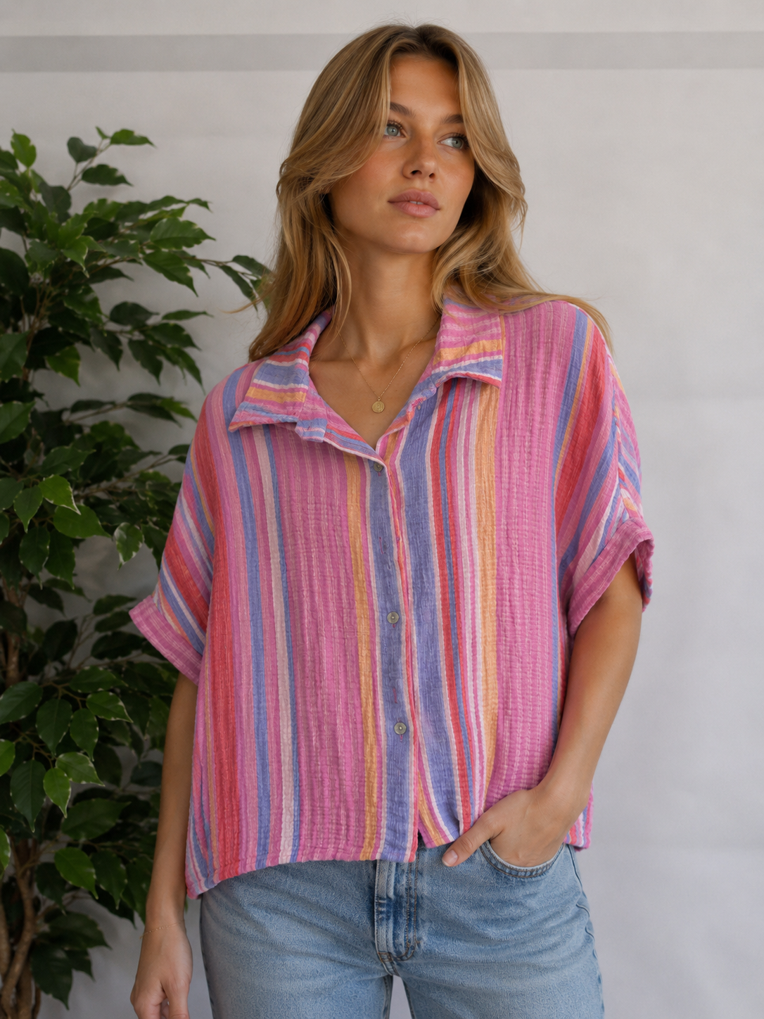 Lucy Sparks - Multi-Colour Stripe Cotton Shirt