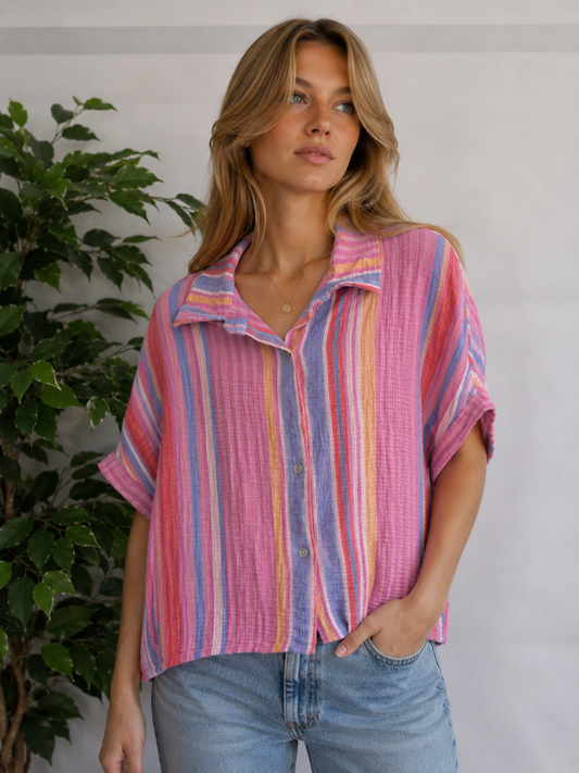 Lucy Sparks - Multi-Colour Stripe Cotton Shirt
