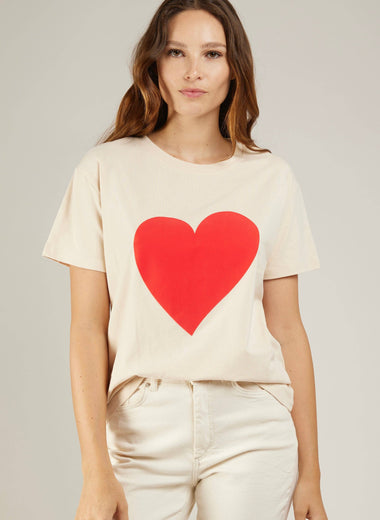 PASSION tee in soft beige