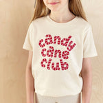Candy Cane Club Kid's Tee - Natural Fleck