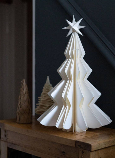 Freestanding Medium White Paper Christmas Tree Ornament