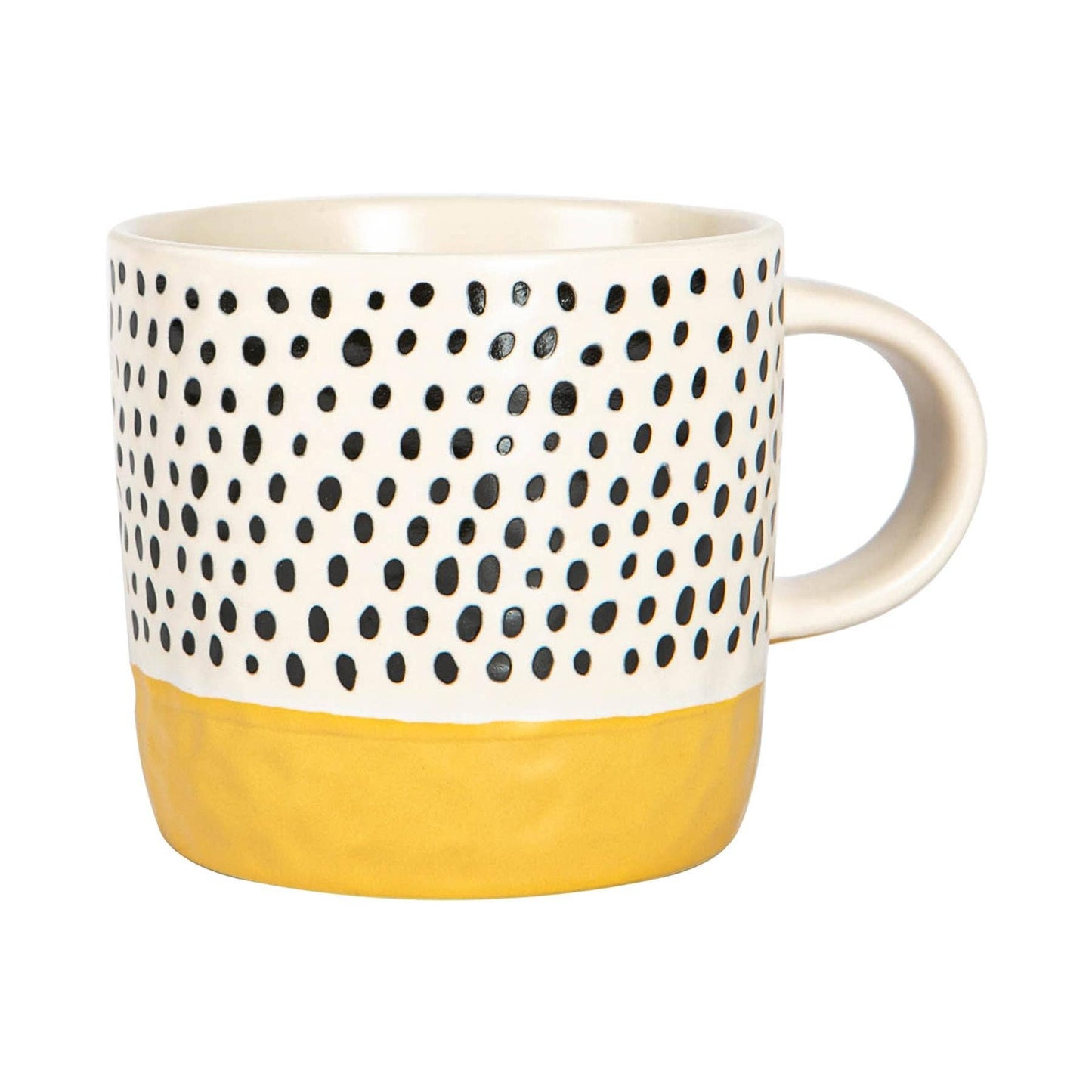Ceramic Dipped Dots Coffee Mug 385ml Mustard