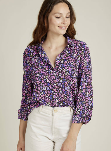 THORA Purple Print Shirt