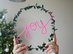 Melanie Porter Joy Holly Fairy Light Wreath: Neon Pink